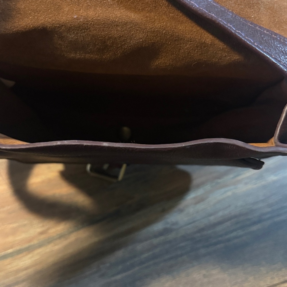 Small Plum Vegan Leather Crossbody Saddle Bag - Picture 5 of 5
